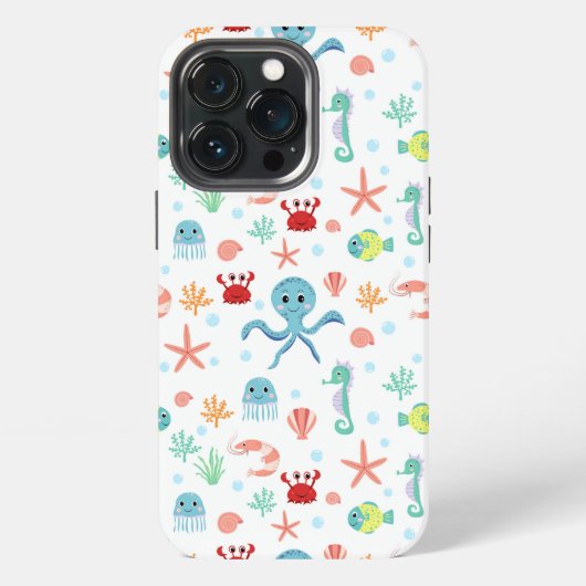 Etui iPhone 13 Pro Créatures marines sous-marines fantaisistes (Dos)