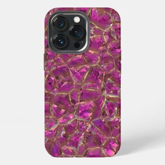 Etui iPhone 13 Pro Cristal rose et or (Dos)