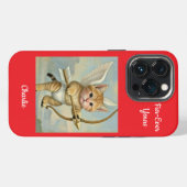 Etui iPhone 13 Pro Cupidon Chat Mignon Drôle (Verso Horizontal)
