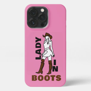 Etui iPhone 13 Pro Dame en bottes Fille sauvage