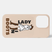 Etui iPhone 13 Pro Dame en bottes Fille sauvage (Verso Horizontal)