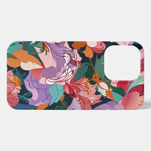 Etui iPhone 13 Pro Design floral Pastel doux (Verso Horizontal)