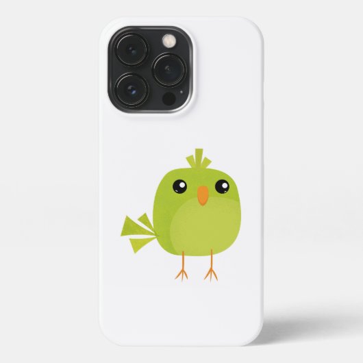 Etui iPhone 13 Pro Dessin d'oiseau vert (Verso)