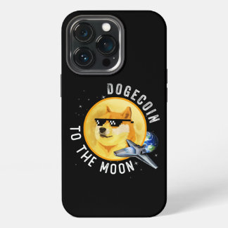 Etui iPhone 13 Pro Dogecoin À La Lune Drôle Mème Cryptomonnaie Mou