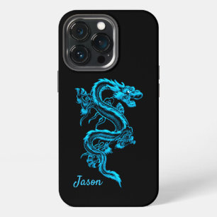 Etui iPhone 13 Pro Dragon Bleu