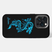 Etui iPhone 13 Pro Dragon bleu (Verso Horizontal)