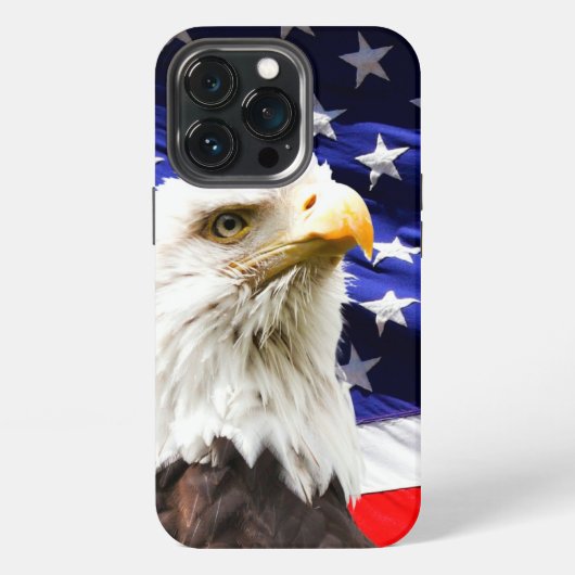 Etui iPhone 13 Pro Drapeau américain et aigle (Dos)