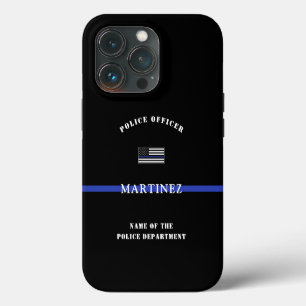 Etui iPhone 13 Pro Drapeau personnalisé de la ligne bleue fine de l'a