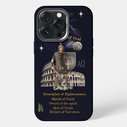 Etui iPhone 13 Pro Écriture Armure complète de DIEU (Dos)