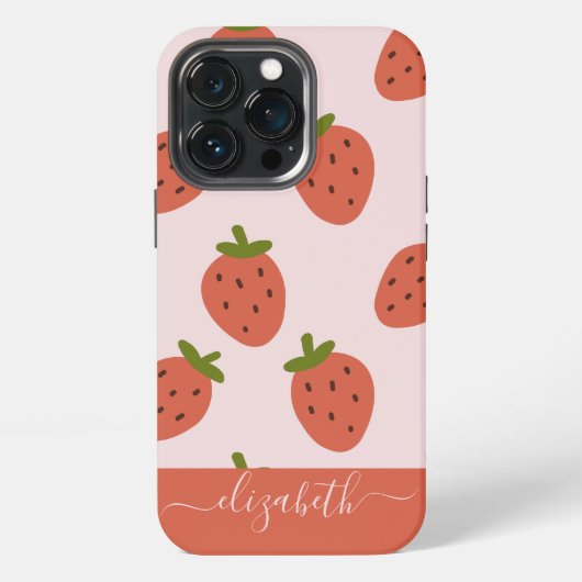 Etui iPhone 13 Pro Écriture Strawberry (Dos)