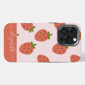 Etui iPhone 13 Pro Écriture Strawberry (Verso Horizontal)