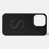 Etui iPhone 13 Pro Elegant black &gray monogram initial (Verso Horizontal)