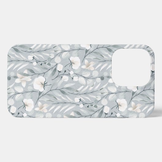 Etui iPhone 13 Pro Elégant Dollar Argent Eucalyptus (Verso Horizontal)
