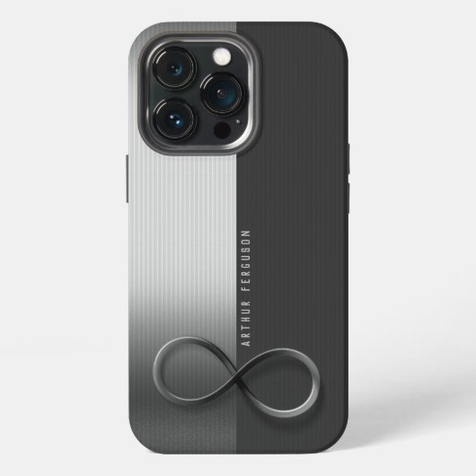 Etui iPhone 13 Pro Elegant Modern Infinity | Silver Gray (Dos)