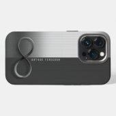 Etui iPhone 13 Pro Elegant Modern Infinity | Silver Gray (Verso Horizontal)