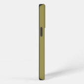 Etui iPhone 13 Pro Étiquette personnalisée verte unie et décalée (Côté droit)