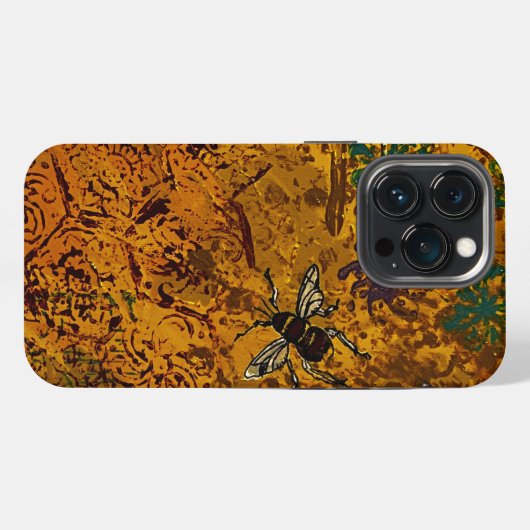 Etui iPhone 13 Pro Étui iPhone abeille à miel (Verso Horizontal)