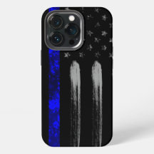 Étui iPhone Pro Blue Line Grunge Flag