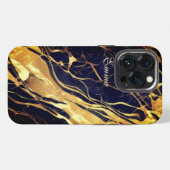 Etui iPhone 13 Pro Étui or et noir iPhone 13 Pro Max (Verso Horizontal)