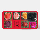 Etui iPhone 13 Pro Étui pour iPhone 13 Pro Collage de roses #1 rouge (Verso Horizontal)