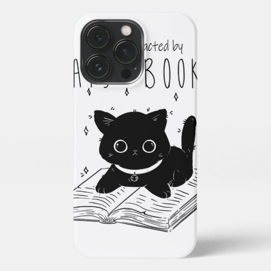 Etui iPhone 13 Pro Facilement distrait par les chats et les livres - (Verso)