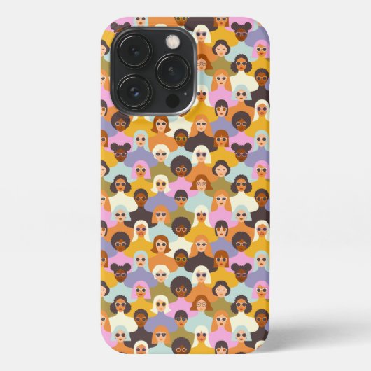 Etui iPhone 13 Pro Femmes rétrogrades du Motif mondial (Verso)
