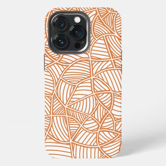 Etui iPhone 13 Pro Feuille aléatoire Mosaïque Orange foncé (Dos)