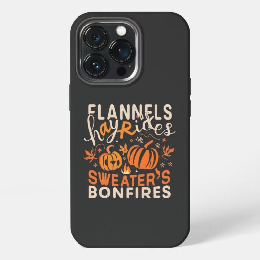 Etui iPhone 13 Pro Flannels Hayrides Chandails Citrouille Bonfires (Dos)