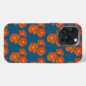 Etui iPhone 13 Pro Fleurs de pavot orange (Verso Horizontal)
