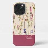 Etui iPhone 13 Pro Floral fleur sauvage personnalisé (Verso)