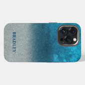 Etui iPhone 13 Pro Fond bleu et gris (Verso Horizontal)