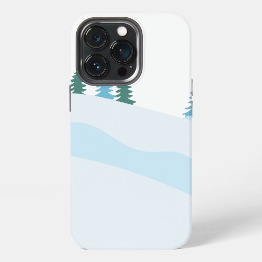 Etui iPhone 13 Pro Fonds de Noël constructibles Collines enneigées (Dos)