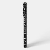 Etui iPhone 13 Pro Formes Aztec Motif gris noir (Côté gauche)