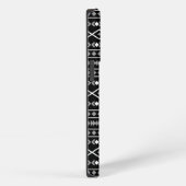 Etui iPhone 13 Pro Formes Aztec Motif gris noir (Côté droit)