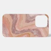 Etui iPhone 13 Pro Géode rose et Brown marbrée (Verso Horizontal)