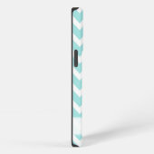 Etui iPhone 13 Pro Girafe sur chevron zigzag.                         (Côté droit)