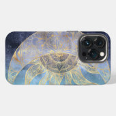 Etui iPhone 13 Pro Gold Moon Sun Mandala Celestial Design (Verso Horizontal)