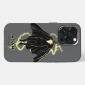 Etui iPhone 13 Pro Graphisme de silhouette de Black Adam éclair (Verso Horizontal)