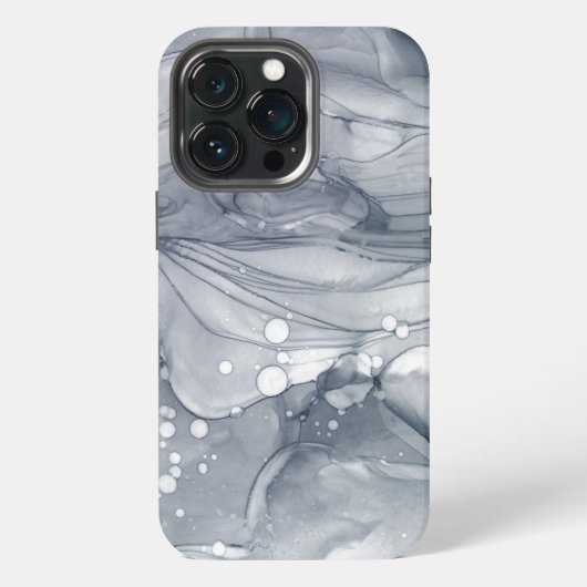 Etui iPhone 13 Pro Gris aqueux abstrait (Dos)