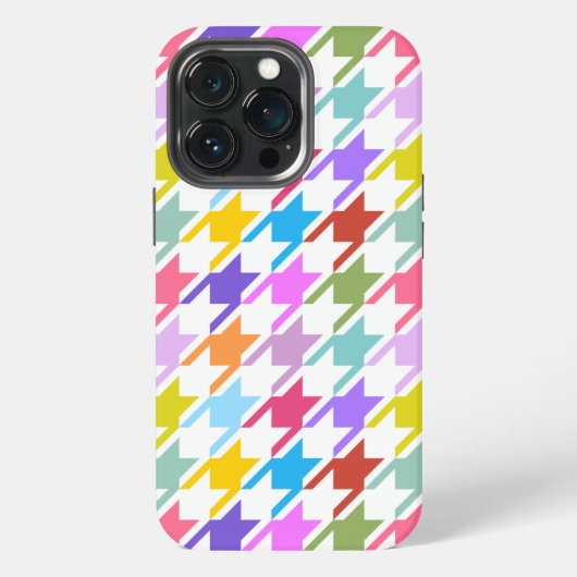 Etui iPhone 13 Pro Houndstooth Multicolor+White Big Motif (Dos)