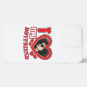 Etui iPhone 13 Pro I Love My Boyfriend Photo personnalisée Coeur (Verso Horizontal)