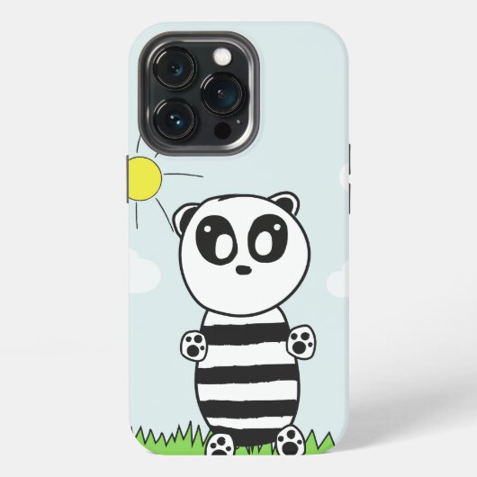 Etui iPhone 13 Pro Illustration de Panda Mignon (Dos)