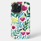Etui iPhone 13 Pro Illustration florale botanique (Dos)