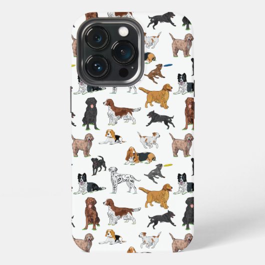 Etui iPhone 13 Pro Illustrations de chiens mignons (Dos)