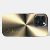 Etui iPhone 13 Pro Impression acier inoxydable argent or (Verso Horizontal)