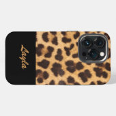 Etui iPhone 13 Pro Impression de léopard Fourrure d'animal Nom person (Verso Horizontal)