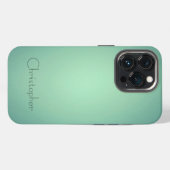 Etui iPhone 13 Pro Impression en acier inoxydable vert clair Titane (Verso Horizontal)