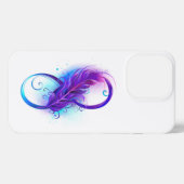 Etui iPhone 13 Pro Infinity with purple feather (Verso Horizontal)