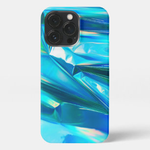 Etui iPhone 13 Pro Iridescente Arc-en-ciel métallique Pastel Aqua
