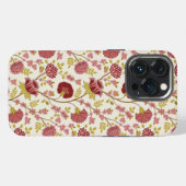 Etui iPhone 13 Pro Jacobean Floral Pattern Rouge Rose Gold Crème (Verso Horizontal)